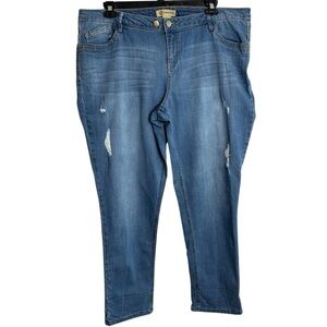 Democracy Girlfriend Jeans Lace Trim Women Plus Size 20W Stretch Denim Comfort.